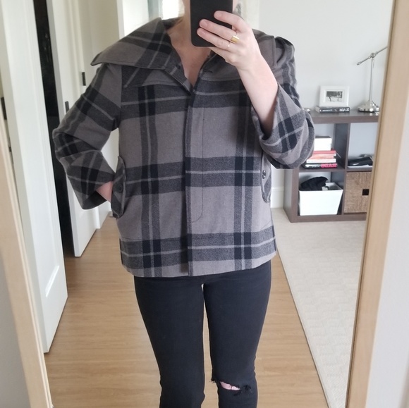 Tulle Cropped Wool Swing Coat - Picture 7 of 7